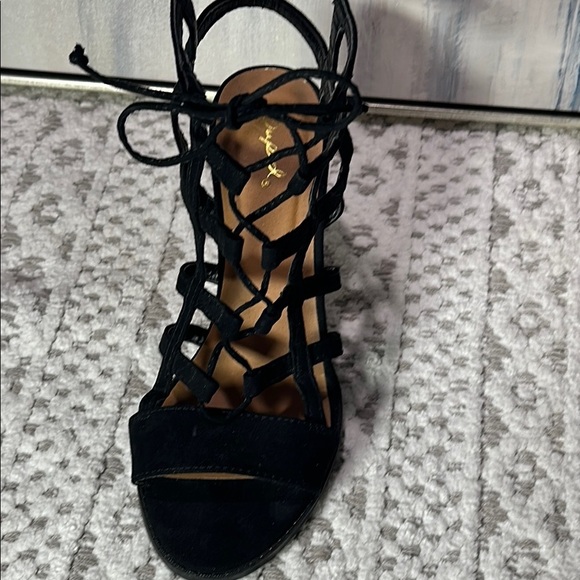 Qupid Black Strappy Heeled Sandals Women's 9 Elegant Evening Heeled Strappy NWOT - Picture 12 of 16
